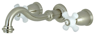Kingston Brass 2-Handle Wall Mount Bathroom Faucet, Brushed Nickel