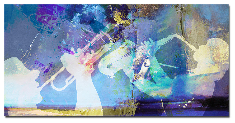Trombone and Sax Canvas Wall Art