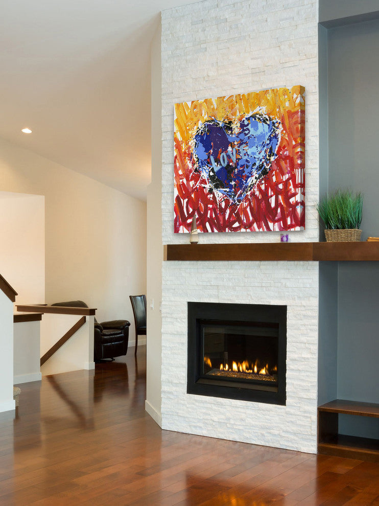 "Messy Love" Painting Print on Wrapped Canvas, 32x32