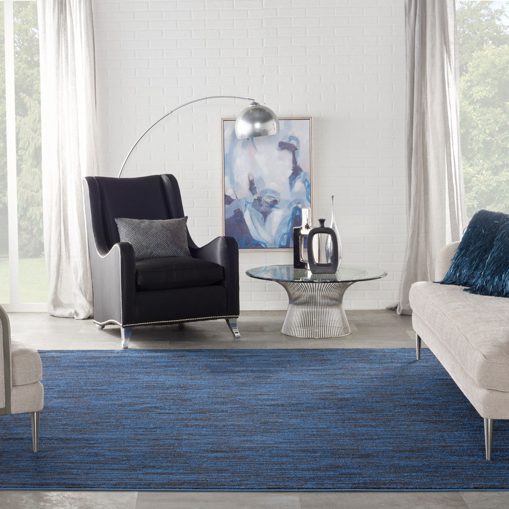 Nourison Essentials 9' x Square Midnight Blue Outdoor Area Rug