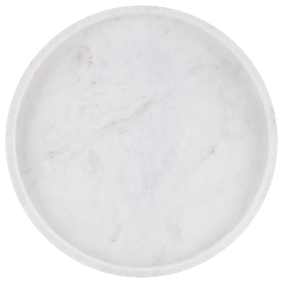 Freya White Marble Large Tray