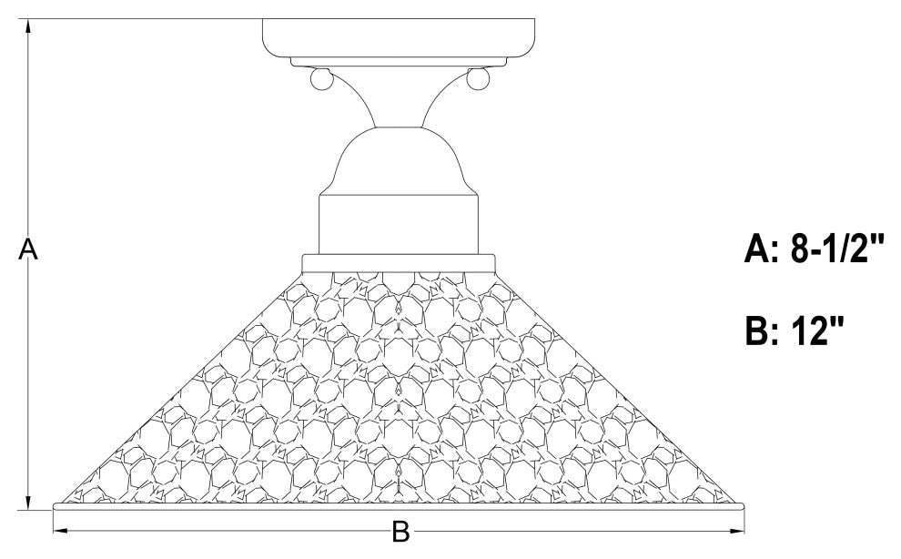 Outland 12" Outdoor Semi Flush Aged Iron and Light Gold
