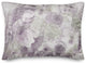 Purple and Green Flowers With Abstract Drip 14x20 Spun Poly Pillow