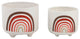 6, and 4.75, Colorful Rainbow Footed Planter Set of 2?Brown