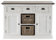 Modern Farmhouse Brown And White Large Accent Cabinet