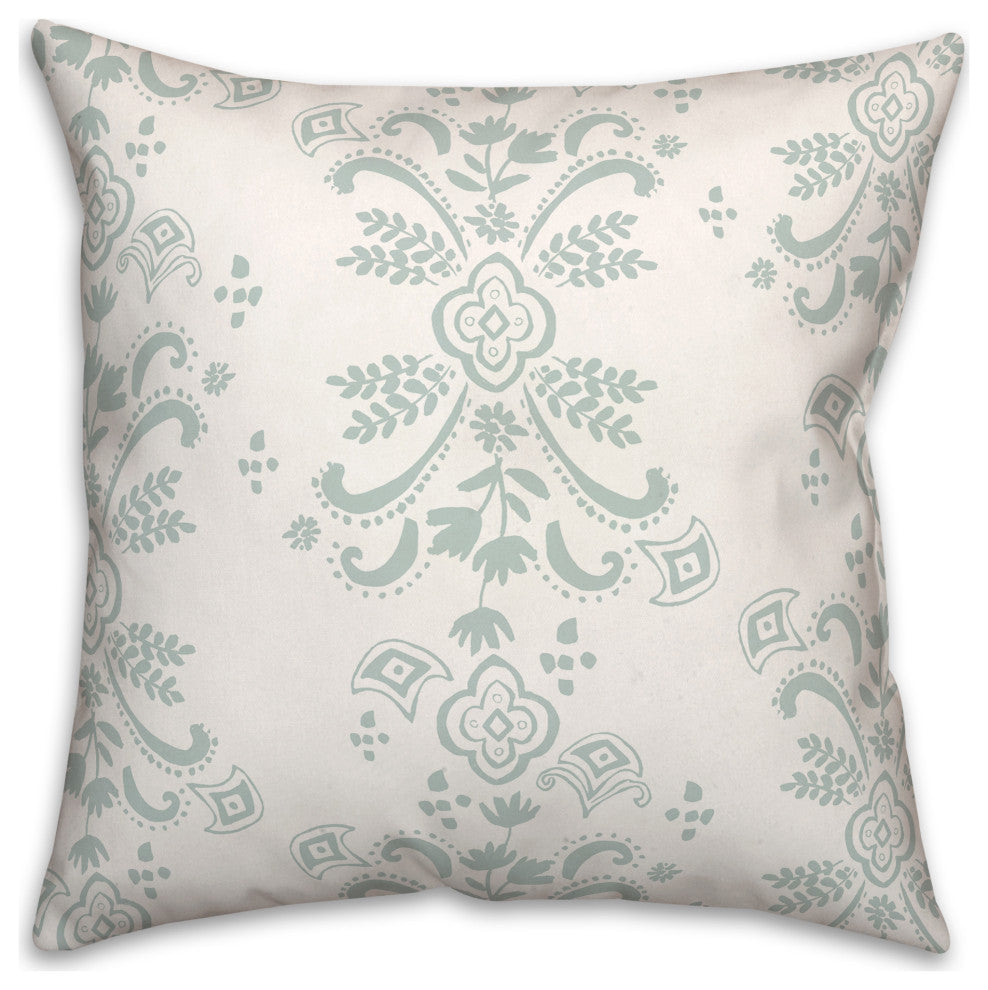 Yellow Floral Crest 18x18 Spun Poly Pillow