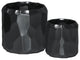 Cylindrical Pots, Wide Mouth and Embossed Irregular Patterns, 2-Piece Set, Black