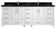 Aberdeen 84 Double Sink Bath Vanity in White 2" Calacatta Black