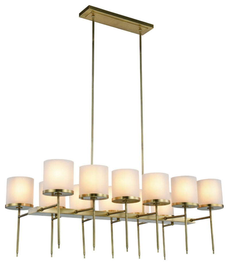 Elegant Lighting Bradford Collection Chandelier, Burnished Brass