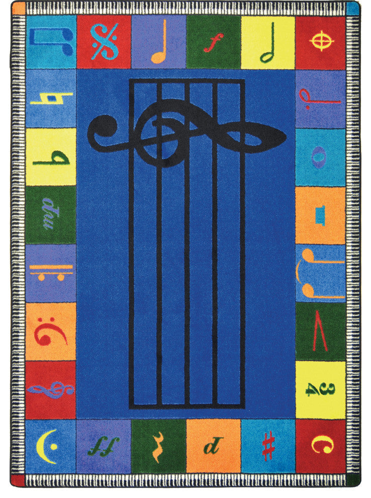 Kid Essentials Rug, Note Worthy, 7'8"x10'9", Elementary