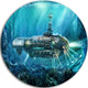 Fantastic Submarine, Digital Disc Metal Wall Art, 36"