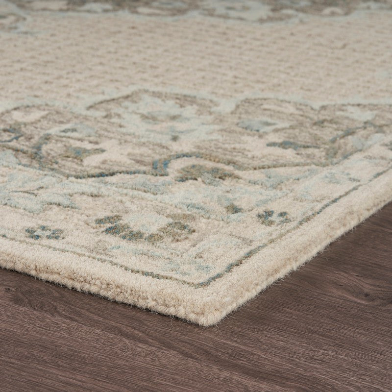 8" x 10" Ivory Distressed Floral Area Rug