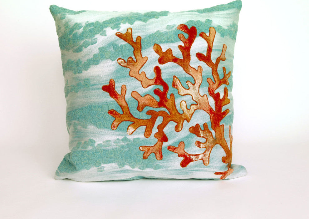 Visions II Coral Wave Pillow, 20"x20"