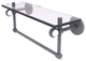 Clearview 16" Glass Twist Accent Shelf and Towel Bar, Matte Gray