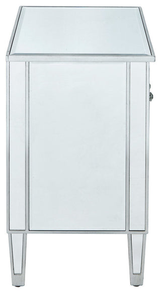 Nightstand 2 Doors 24" W X 16" D X 26" H, Antique Silver Paint