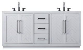 Home Living 72" Double Bathroom Vanity, Grey