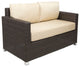 Venice Outdoor Loveseat With Sunbrella Cushions, Espresso Brown, Canvas Spa