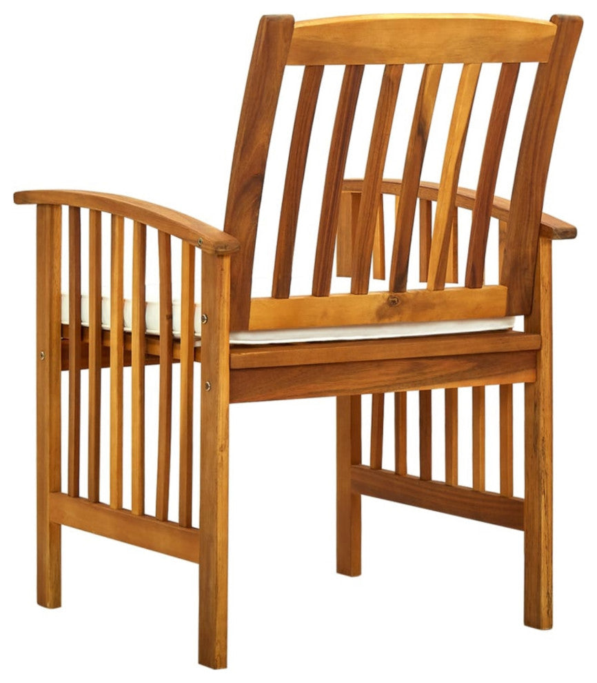 Vidaxl Garden Dining Chairs 3-Piece Set With Cushions Solid Acacia Wood