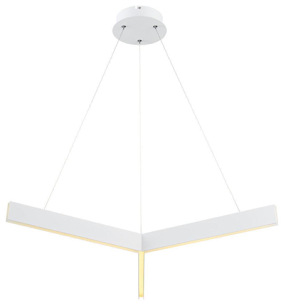 Metal and Acrylic "Y" Shaped Frame LED Light Fixture, White
