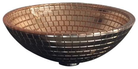 Mosaic Glass Luxe Vessel Sink, Rose Gold