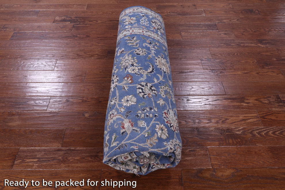 8' 0" X 10' 1" Hand Knotted Wool & Silk Persian Nain Rug - Q14887