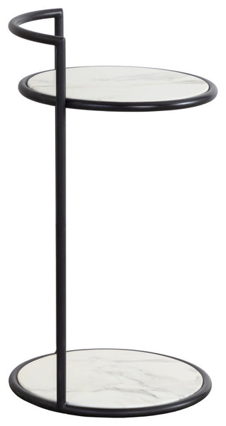 Parga End Table, Black, Marble Look