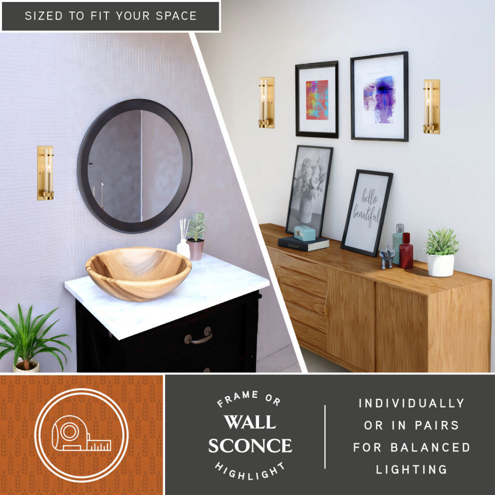 Vaxcel Lighting W0425 Bari 14" Tall Bathroom Sconce - Satin Brass