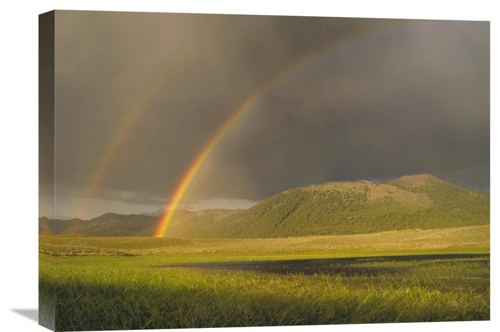 "Rainbow over Boulder Mountains, Idaho" Canvas Giclee by Tim Fitzharris, 24"x18"
