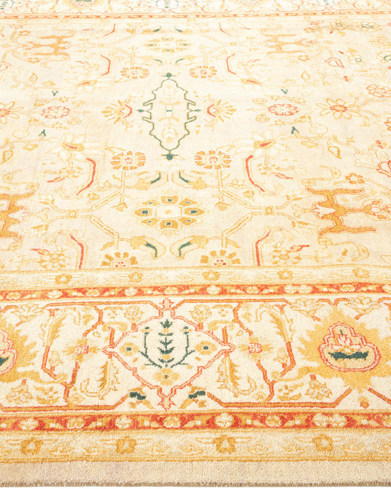 June, One-of-a-Kind Hand-Knotted Area Rug Ivory, 6'4"x8'8"