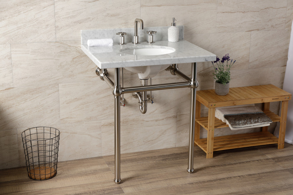 KVBH3022M88 30" Console Sink with Brass Legs (8-Inch, 3 Hole)
