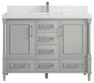 Aberdeen 48 Single Sink Bath Vanity in Coventry Gray 2" Empira Quartz
