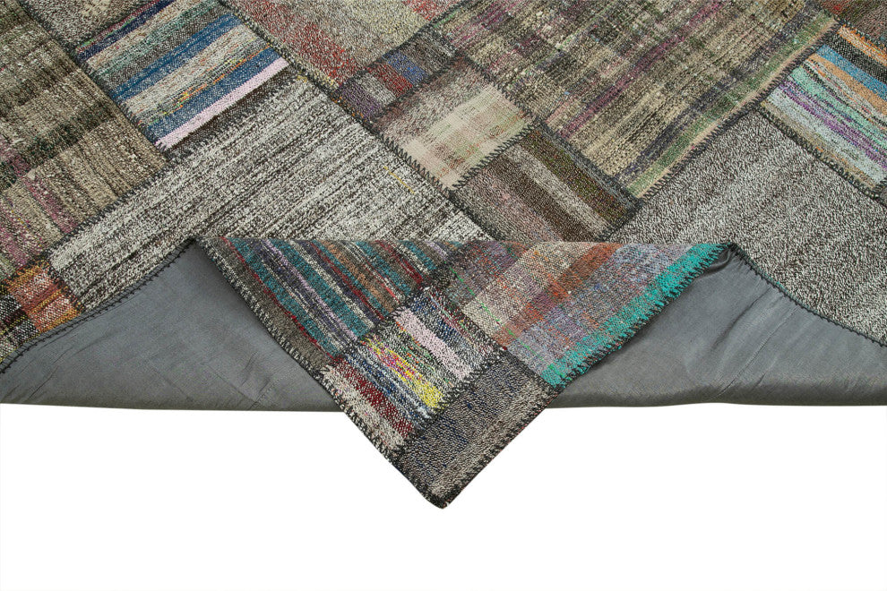 Rug N Carpet - Handmade Oriental 10' 10'' x 13' 5'' Rustic Patchwork Kilim Rug