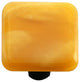 Art Glass Square Swirl Knob, Alum Post, Amber Swirl