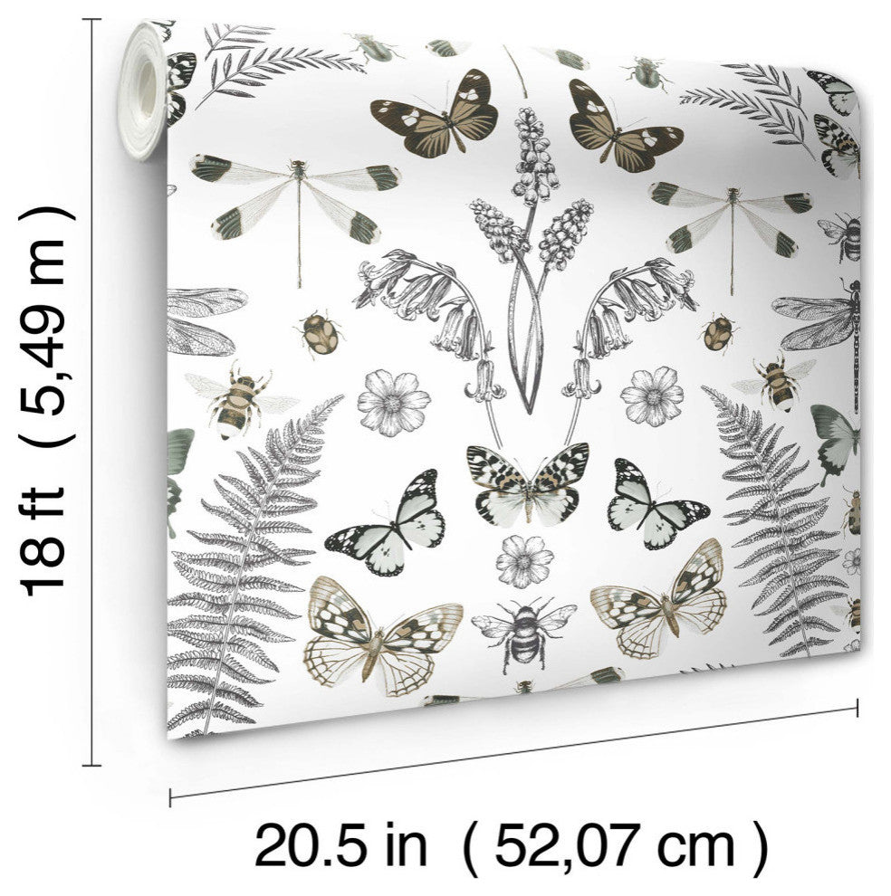 Hidden Treasures White Peel and Stick Wallpaper