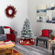 5' Flocked Rock Springs Spruce Faux Christmas Tree With 150 Clear LED Lights