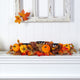 36" Autumn Maple Leaves, Pumpkin and Berries Harvest Candelabrum Arrangement
