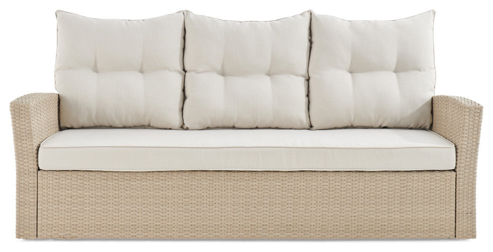 Canaan All-Weather Wicker 70" Outdoor Sofa With Cushions