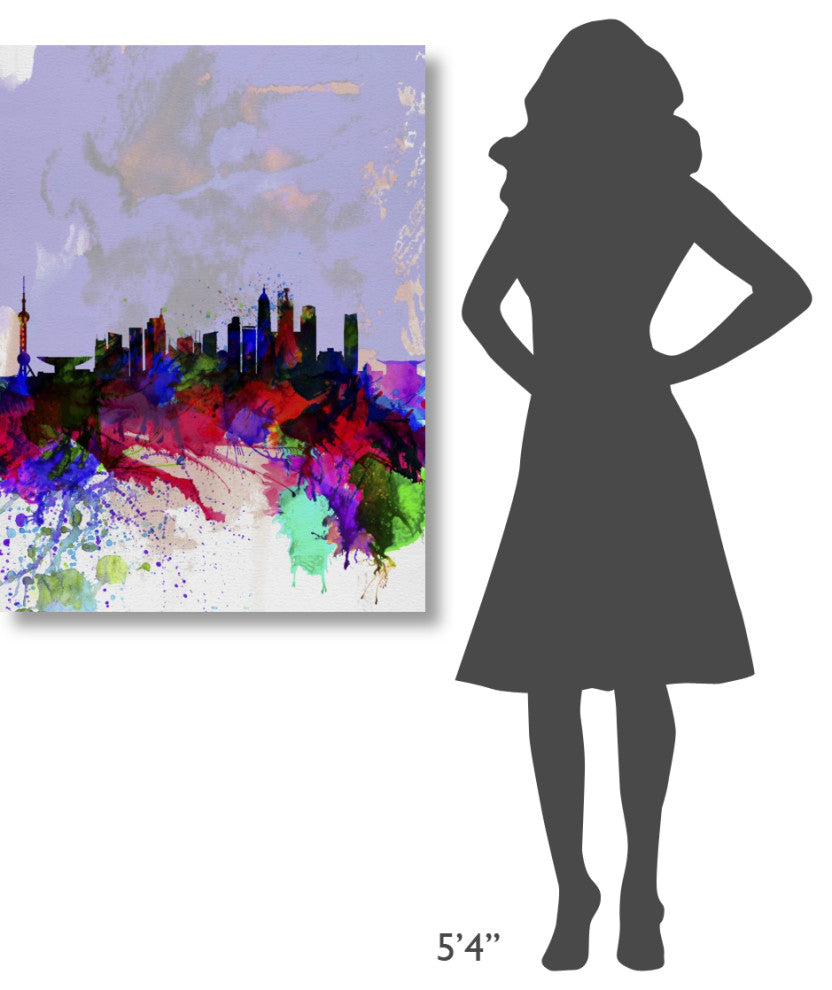 "Shanghai Watercolor Skyline" Fine Art Print