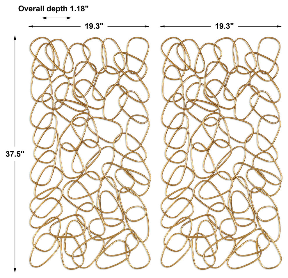 Uttermost In The Loop Gold Wall Art, Set of 2