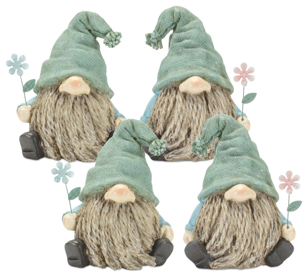 Gnome Figurine, 4-Piece Set