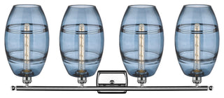 Ballston-Vaz 4-Light 38" Bath Vanity Light, Polished Chrome, Princess Blue
