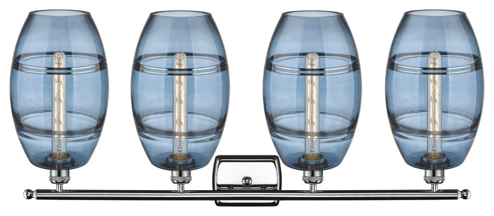 Ballston-Vaz 4-Light 38" Bath Vanity Light, Polished Chrome, Princess Blue