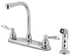 FB751NFLSP French 8" Centerset Kitchen Faucet With Sprayer, Polished Chrome