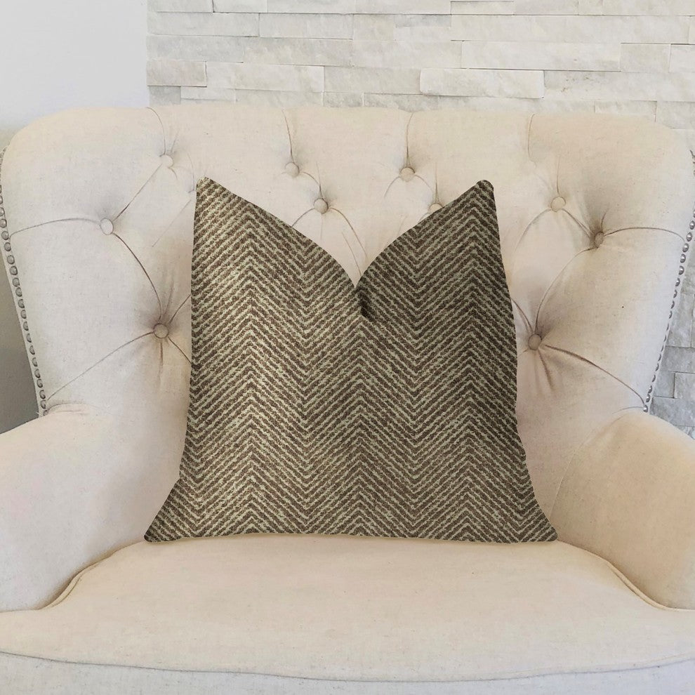Hillside Brown Luxury Throw Pillow, 12"x20"