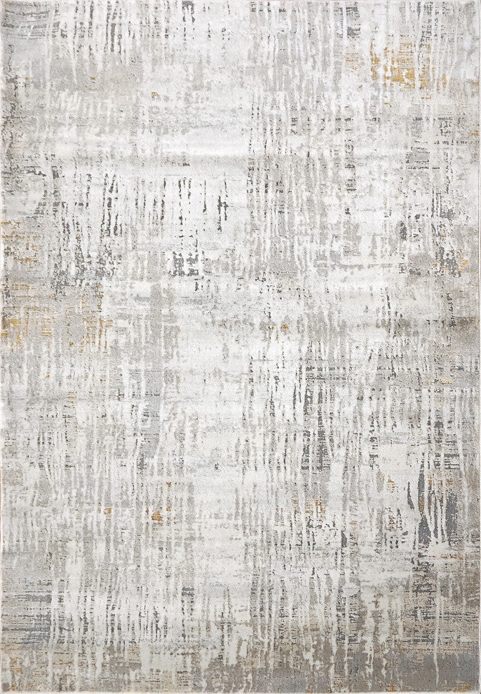 Dynamic Rugs Capella Shrink Poly Area Rug, Gray/Gold, 3'x6'