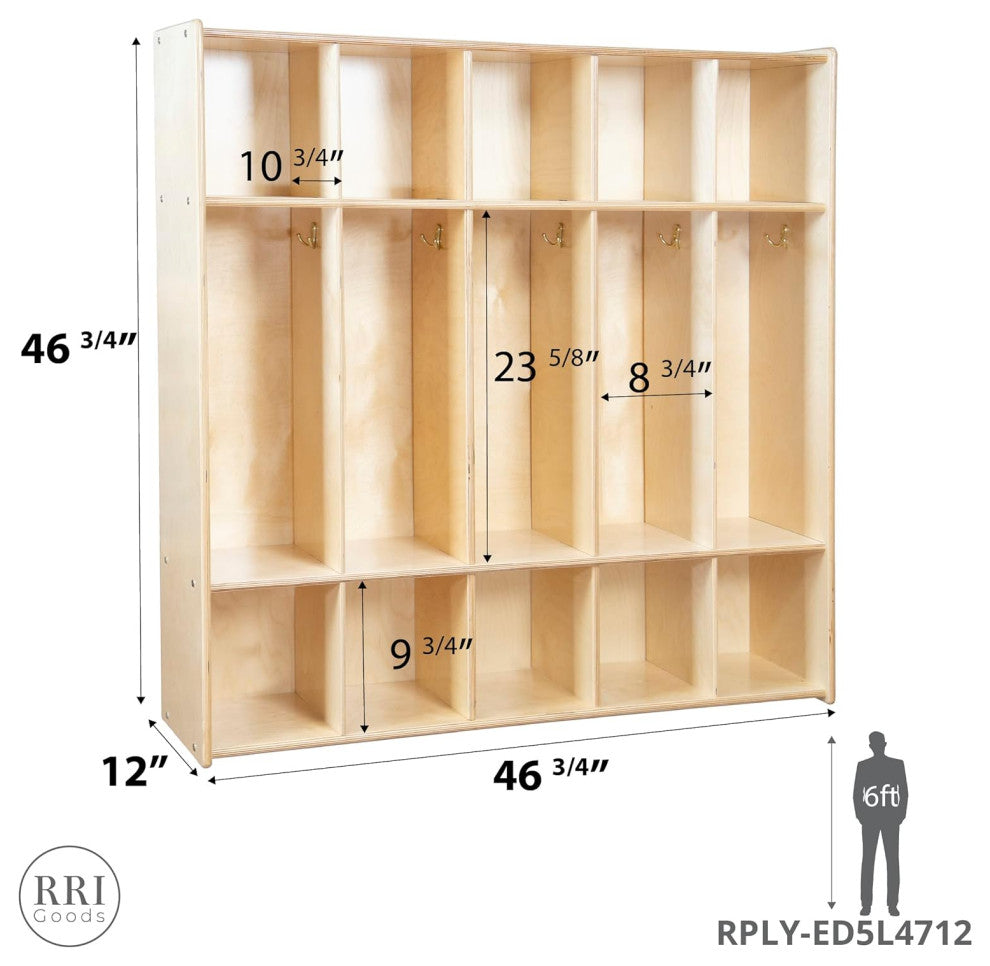 RRI Goods 5 Section Montessori Coat Locker