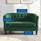 Loveseat Sofa, Velvet, Green, Modern, Living Lounge Room Hotel Lobby Hospitality