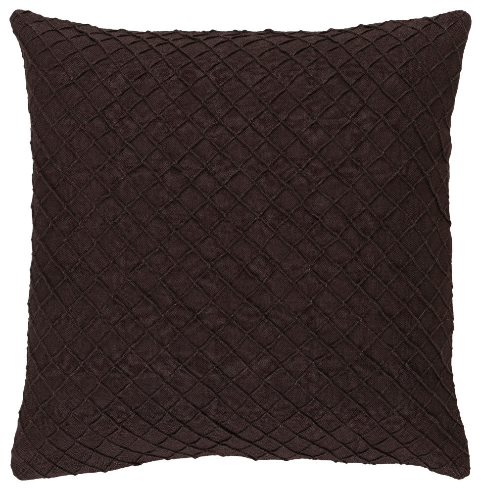 Surya Wright WR-001 22"x22" Pillow Kit, Dark Brown