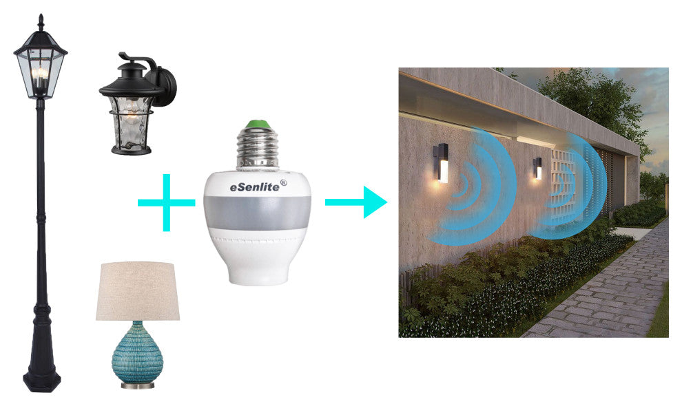 Invisible Motion Retrofit Compact LED Bulb or Light Fixture Add-On SMART Sockets, Ee101wls-1