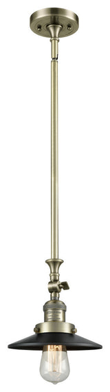 1-Light Railroad 8" Mini Pendant, Antique Brass